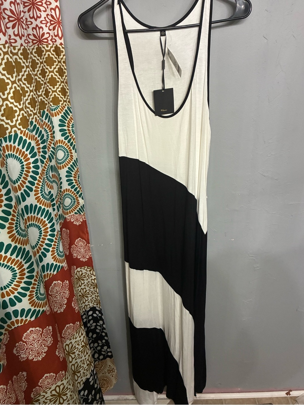 Milano Black and White Colorblock Maxi Dress